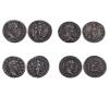 <span class='ref_item'>89 -</span> <span class="object_title">LOTE DE 4 MONEDAS DE PLATA DEL IMPERIO ROMANO</span>  <p><span class="technical_description">-Denario de Septimio Severo (199 d.C). Peso: 3,5gr, Diámetro: 18mm, Ceca: Roma<br/>Anverso: Busto de perfil derecho del emperador con corona de laurel y gráfila de cuentas. Leyenda: SEVERVS PIVS AVG<br/>Reverso: Personificación femenina de la Victoria alada, colocando una corona sobre un escudo, y gráfila de cuentas. Leyenda: VICTORIAE AVGG FEL<br/> <br/>-Denario de Lucio Vero (161 d.C). Peso: 3,2gr, Diámetro: 16mm, Ceca: Roma<br/>Anverso: Busto de perfil derecho del emperador. Leyenda: IMP L VERVS AVG<br/>Reverso: Personificación femenina de la Providencia portando cornucopia y orbe. Leyenda: PROV DEOR TRP III COS II<br/> <br/>-Denario de Macrino (218 d.C). Peso: 2,5gr, Diámetro: 17mm, Ceca: Roma<br/>Anverso: Busto de perfil derecho del emperador con corona de laurel. Leyenda: IMP CM OPEL SEV MACRINVS AVG <br/>Reverso: Personificación femenina de la Annona, portando cornucopia y rellenando un modio de cereal. Leyenda: PM TRP II COS PP <br/> <br/>-Denario de Vespasiano (69-70 d.C). Peso: 2,9gr, Diámetro: 17mm, Ceca: Roma<br/>Anverso: Busto de perfil derecho del emperador con corona de laurel. Leyenda: IMP CAESAR VESPASIANVS AVG <br/>Reverso: Personificación femenina de Judea, sentada maniatada bajo una palmera. Exergo: IVDAEA</span><br></p>
