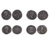 <span class='ref_item'>262 -</span> <span class="object_title">LOTE DE 4 MONEDAS DE PLATA DEL IMPERIO ROMANO</span>  <p><span class="technical_description">-Denario de Adriano (119 d.C). Peso: 2,5gr, Diámetro: 17mm, Ceca: Roma<br/>Anverso: Busto de perfil derecho del emperador con corona de laurel. Leyenda: IMP CAESAR TRAIAN HADRIANVS AVG<br/>Reverso: Personificación femenina de la Concordia entronizada, de perfil izquierdo, portando una pátera. Leyenda: PM TRP COS III. Exergo: CONCORD<br/> <br/>-Denario de Trajano (98 d.C). Peso: 2,9gr, Diámetro: 17mm, Ceca: Roma<br/>Anverso: Busto de perfil derecho del emperador con corona de laurel. Leyenda: IMP CAES NERVA TRAIAN AVG GERM<br/>Reverso: Personificación femenina de la Abundancia entronizada, de perfil izquierdo, portando cetro y cornucopias. Leyenda: PONT MAX TR POT COS II<br/> <br/>-Denario de Caracalla (208 d.C). Peso: 2,7gr, Diámetro: 18mm, Ceca: Roma<br/>Anverso: Busto de perfil derecho del emperador con corona de laurel. Leyenda: ANTONINVS PIVS AVG<br/>Reverso: Personificación femenina de la Virtud, con casco, pisando un orbe y portando lanza y parazonium. Leyenda: PONTIF TR P XII COS III<br/> <br/>-Denario de Tito (76 d.C). Peso: 3,2gr, Diámetro: 17mm, Ceca: Roma<br/>Anverso: Busto de perfil izquierdo del césar con corona de laurel. Leyenda: IMP TITVS CAES VESPASIANVS AVG PM<br/>Reverso: Júpiter representado como un águila, portando rayos, sobre un altar con guirnaldas. Leyenda: COS V</span><br></p>