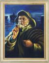 <span class='ref_item'>131 -</span> <span class="object_title">HOMBRE CON PIPA (S. XX)</span>   <p><span class="technique_material">Óleo sobre lienzo</span><br><span class="technical_description">Representa un hombre con gorra fumando una pipa con barcas al fondo.<br/>Firmado en la esquina inferior derecha "Arosto".<br/>Enmarcado en madera. Pequeñas faltas ne marco y lienzo<br/>Medidas: 94 x 72cm con marco</span><br></p>