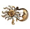 <span class='ref_item'>209 -</span> <span class="object_title">BROCHE VINTAGE SOL Y LUNA EN METAL CHAPADO EN ORO Y CRISTALES DE STRASS</span>  <p><span class="technical_description">Broche vintage con figuras del sol y la luna realizado en metal chapado en oro y adornado con cristales de strass en colores tornasol<br/>Cierre: Aguja con mecanismo de seguridad<br/>Medidas: 4,5 x 2,5cm</span><br>Peso: <span class="PESO_HCES1">16,70</span><br></p>
