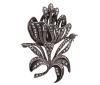 <span class='ref_item'>162 -</span> <span class="object_title">BROCHE EN PLATA 800 Y MARCASITAS</span>  <p><span class="technical_description">Broche realizado en plata 800 m/m con diseño de flor adornado por marcasitas. Soldadura posterior<br/>Cierre: Aguja con mecanismo de seguridad<br/>Medidas: 5 x 3,5cm</span><br>Peso: <span class="PESO_HCES1">16</span> <span class="PESOUMED_HCES1">gr.</span><br></p>