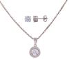 <span class='ref_item'>170 -</span> <span class="object_title">CONJUNTO DE COLGANTE CON CADENA Y PENDIENTES EN PLATA 925 Y CIRCONITAS</span>  <p><span class="technical_description">Conjunto formado por un colgante con su cadena y una pareja de pendientes dormilona realizados en plata de ley 925. Adornados por circonitas. Cadena de eslabón veneciano<br/>Cierre: Presión los pendientes, reasa la cadena<br/>Longitud de la cadena: 40cm</span><br>Peso: <span class="PESO_HCES1">5,90</span> <span class="PESOUMED_HCES1">gr.</span><br></p>