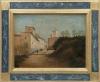 <span class='ref_item'>58 -</span> <span class="object_title">“VISTA DE PUEBLO”</span>   <p><span class="technique_material">Óleo sobre lienzo</span><br><span class="technical_description">Muestra una calle de un pueblo en el que se distinguen varias figuras de negro y varios monaguillos.<br/>Enmarcado en madera dorada<br/>Medidas con marco: 51,5x35,5cm<br/> </span><br></p>