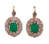 <span class='ref_item'>121 -</span> <span class="object_title">PENDIENTES VINTAGE EN ORO 18KT, PIEDRAS VERDES Y DIAMANTES</span>  <p><span class="technical_description">Pareja de pendientes vintage realizados en oro de 18kt. Formados por piedras verdes símil de esmeralda y en orla y detalle superior diamantes en talla rosa con peso total aprox 0.22ct. <br/>Cierre: Ballestilla</span><br>Peso: <span class="PESO_HCES1">5,40</span> <span class="PESOUMED_HCES1">gr.</span><br></p>
