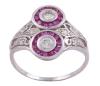 <span class='ref_item'>226 -</span> <span class="object_title">SORTIJA EN ORO 18KT, RUBÍES Y DIAMANTES</span>  <p><span class="technical_description">Sortija realizada en oro de 18kt. Con doble roseta adornada por rubíes en talla cuadrada con peso total aprox 0.20ct y diamantes en talla brillante con peso total aprox 0.35ct.<br/>Medida Sortija: 13<br/>RefC 4715</span><br>Peso: <span class="PESO_HCES1">3,10</span> <span class="PESOUMED_HCES1">gr.</span><br></p>
