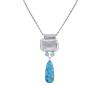 <span class='ref_item'>158 -</span> <span class="object_title">COLGANTE Y CORDÓN EN PLATA 925, CRISTAL DE ROCA, TOPACIOS Y LARIMAR</span>  <p><span class="technical_description">Colgante y cadena realizados en plata de ley 925. El colgante con un gran cristal de roca facetado, dos topacios en talla redonda con peso aprox 1.90ct y placa de larimar. Cordón rizado<br/>Cierre: Reasa<br/>Medidas: 40cm la cadena, 8 x 3cm el colgante<br/>Ref 5764</span><br>Peso: <span class="PESO_HCES1">37</span> <span class="PESOUMED_HCES1">gr.</span><br></p>