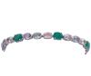 <span class='ref_item'>76 -</span> <span class="object_title">PULSERA EN ORO 18KT, ESMERALDAS Y ZAFIROS FANCY</span>  <p><span class="technical_description">Pulsera realizada en oro de 18kt. Compuesta por 6 esmeraldas en talla oval con peso total aprox 7.50ct y zafiros fancy también en talla oval con peso total aprox 16ct. Se acompaña de copia de certificado GFCO AJ2717C<br/>Cierre: Caja con lengüeta y doble ocho de seguridad<br/>Longitud: 18cm<br/>RefC 5438</span><br>Peso: <span class="PESO_HCES1">16,30</span> <span class="PESOUMED_HCES1">gr.</span><br></p>