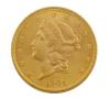 <span class='ref_item'>46 -</span> <span class="object_title">MONEDA DE 20 DÓLARES DE EEUU EN ORO 900m/m</span>  <p><span class="technical_description">Moneda realizada en oro de 900m/m de 20 dólares estadounidenses de 1904<br/>Diámetro: 34mm</span><br>Peso: <span class="PESO_HCES1">33,40</span> <span class="PESOUMED_HCES1">gr.</span><br></p>