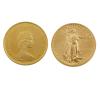 <span class='ref_item'>9 -</span> <span class="object_title">MONEDA DE 25 DÓLARES DE EEUU Y MONEDA DE 100 DÓLARES CANADIENSES EN ORO 900m/m</span>  <p><span class="technical_description">Lote de 2 monedas realizadas en oro de 900m/m. Una de 25 dólares estadounidenses de 1988 y otra de 100 dólares canadienses de 1977<br/>Diámetro: 22mm</span><br>Peso: <span class="PESO_HCES1">33,90</span> <span class="PESOUMED_HCES1">gr.</span><br></p>