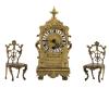 <span class='ref_item'>107 -</span> <span class="object_title">CONJUNTO DE RELOJ FRANCÉS Y DOS SILLAS EN MINIATURA, S.XX. </span>   <p><span class="technical_description">Realizado en bronce dorado con péndulo en movimiento y llave incorporada. Modelo torre con esfera en números romanos realizados en porcelana. Se acompaña de una pareja de sillas en miniatura también realizadas en bronce dorado. <br/>Sello y numeración grabada en el interior del mecanismo.<br/>Medidas reloj: 21x10x6cm<br/>En estado de marcha.</span><br></p>