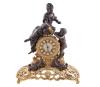 <span class='ref_item'>108 -</span> <span class="object_title">RELOJ DE SOBREMESA ESTILO LUIS XV</span>   <p><span class="technical_description">Reloj de sobremesa realizado en bronce dorado con figuras en bronce patinado. Esfera decorada con figuras alegóricas de la enseñanza. Esfera central realizada en bronce con números romanos. <br/>En funcionamiento, con llave.<br/>Medidas con base: 55 x 47 x 20cm</span><br></p>