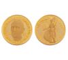 <span class='ref_item'>33 -</span> <span class="object_title">MONEDA CONMEMORATIVA EN ORO 22KT</span>  <p><span class="technical_description">Moneda conmemorativa realizada en oro 22kt. En el anverso la efigie de Franco y en el reverso Atenea con la inscripción "Paci Imposvit Mores". Con caja y documentación de Acuñaciones Españolas S.A.<br/>Diámetro: 24mm</span><br>Peso: <span class="PESO_HCES1">7</span> <span class="PESOUMED_HCES1">gr.</span><br></p>