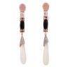 <span class='ref_item'>162 -</span> <span class="object_title">PENDIENTES EN PLATA 925 CHAPADA EN ORO ROSA, CUARZOS, TOPACIOS, ÓNIX, DIAMANTES Y NÁCAR</span>  <p><span class="technical_description">Pendientes largos con movimiento realizados en plata de ley 925 chapada en oro rosa. Formados por cabujones de cuarzos rosas, topacios, ónix facetado, capuchón cuajado de diamantes y perilla larga de nácar<br/>Cierre: Presión<br/>Longitud: 7,5cm<br/>RefC 7807</span><br>Peso: <span class="PESO_HCES1">12,80</span> <span class="PESOUMED_HCES1">gr.</span><br></p>