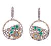 <span class='ref_item'>23 -</span> <span class="object_title">PENDIENTES EN PLATA 925 CON CHAPADO EN ORO, ESMERALDAS, ÓPALOS, ZAFIROS Y DIAMANTES</span>  <p><span class="technical_description">Pendientes largos con movimiento realizados en plata de ley 925 con partes chapadas en oro. Adornados por esmeraldas de peso total aprox 0.35 orladas por diamantes de peso total aprox 0.03ct, ópalos de peso total aprox 0.20ct y zafiros fancy de peso total aprox 0.15ct<br/>Cierre: Ballestilla<br/>Medidas: 4,5 x 2,7cm<br/>RefC GE 3263</span><br>Peso: <span class="PESO_HCES1">13,60</span> <span class="PESOUMED_HCES1">gr.</span><br></p>