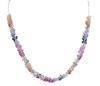<span class='ref_item'>31 -</span> <span class="object_title">COLLAR CORTO EN PLATA 925 Y ZAFIROS FANCY MULTICOLOR</span>  <p><span class="technical_description">Collar corto realizado en plata de ley 925. Formado por cuentas esféricas facetadas de zafiros fancy multicolor y cadena barbada<br/>Cierre: Mosquetón<br/>Longitud: 48cm<br/>RefC 3268</span><br>Peso: <span class="PESO_HCES1">21,10</span> <span class="PESOUMED_HCES1">gr.</span><br></p>