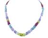 <span class='ref_item'>103 -</span> <span class="object_title">COLLAR EN PLATA 925 CHAPADA EN ORO, GRANATES, PERIDOTOS, TANZANITAS, AMATISTAS, BERILOS, DIAMANTES</span>  <p><span class="technical_description">Collar corto formado por cuentas en cabujón con forma de gota de granates, peridotos, amatistas, tanzanitas y berilos. Broche realizado en plata de ley 925 chapada en oro con diamantes en talla brillante con peso total aprox 0.10ct y tanzanita<br/>Cierre: Mosquetón<br/>Longitud: 40cm<br/>RefC GE 3321</span><br>Peso: <span class="PESO_HCES1">27,20</span> <span class="PESOUMED_HCES1">gr.</span><br></p>