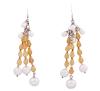 <span class='ref_item'>18 -</span> <span class="object_title">PENDIENTES EN PLATA 925, CITRINOS Y PERLAS</span>  <p><span class="technical_description">Pendientes largos con movimiento realizados en plata de ley 925. Formados por tres hilos de citrinos en talla briolette y perlas cultivadas en agua dulce calibradas aprox en 5-10mm<br/>Cierre: Gancho<br/>Longitud: 8cm<br/>RefC GE 3347</span><br>Peso: <span class="PESO_HCES1">15</span> <span class="PESOUMED_HCES1">gr.</span><br></p>