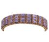 <span class='ref_item'>183 -</span> <span class="object_title">PULSERA EN PLATA 925 CHAPADA EN ORO, TANZANITAS Y DIAMANTES</span>  <p><span class="technical_description">Pulsera ancha realizada en plata de ley 925 chapada en oro. Eslabones articulados adornados por tanzanitas en talla oval con peso total aprox 6.90ct y diamantes en talla rosa con peso total aprox 1ct. <br/>Cierre: Caja con lengüeta y doble ocho de seguridad<br/>Longitud: 18cm<br/>RefC GE 3450</span><br>Peso: <span class="PESO_HCES1">49,30</span> <span class="PESOUMED_HCES1">gr.</span><br></p>
