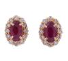 <span class='ref_item'>59 -</span> <span class="object_title">PENDIENTES EN ORO 18KT, RUBÍES Y DIAMANTES</span>  <p><span class="technical_description">Pareja de pendientes dormilonas realizados en oro de 18kt. Formados por rubíes en talla oval con peso total aprox 0.50ct y orlas de diamantes en talla brillante con peso total aprox 0.20ct<br/>Cierre: Presión con silicona<br/>RefC 801217821</span><br>Peso: <span class="PESO_HCES1">1</span> <span class="PESOUMED_HCES1">gr.</span><br></p>