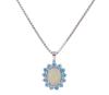 <span class='ref_item'>148 -</span> <span class="object_title">COLGANTE EN ORO 18KT, ÓPALO Y TOPACIOS CON CADENA EN PLATA 925</span>  <p><span class="technical_description">Colgante realizado en oro de 18kt con ópalo central en cabujón oval con peso aprox 2.60ct y orla de topacios azules en talla redonda con peso total aprox 1.90ct. Cadena veneciana realizada en plata 925 y cierre mosquetón<br/>Longitud de la cadena: 45cm<br/>RefC 801220154</span><br>Peso: <span class="PESO_HCES1">7,70</span> <span class="PESOUMED_HCES1">gr.</span><br></p>