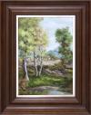 <span class='ref_item'>54 -</span> <span class="object_title">"PASO DEL RÍO" (S.XX)</span>   <p><span class="technique_material">Óleo sobre lienzo</span><br><span class="technical_description">Muestra el cauce de un río rodeado por árboles, y algunas casas de fondo.<br/>Firmado en la esquina inferior derecha C. Rubio<br/>Enmarcado en madera con detalle dorado.<br/>Medidas con marco: 66x52cm</span><br></p>