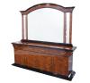 <span class='ref_item'>240 -</span> <span class="object_title">CONJUNTO DE MUEBLE Y ESPEJO RECIBIDOR, ESTILO ART DECÓ</span>   <p><span class="technical_description">Conjunto realizado en madera de raíz de caoba con madera ebonizada. Mueble con dos cajones superiores y cuatro puertas, con tablas interiores. Tiradores en metal dorado.<br/>Medidas: 224x88x51,5cm<br/>Espejo de pared estilo clásico con ligeras marcas. <br/>Medidas: 200x137x7,5cm</span><br></p>