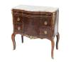 <span class='ref_item'>209 -</span> <span class="object_title">MESA APARADOR ESTILO CLÁSICO</span>   <p><span class="technical_description">En madera de nogal con detalles en metal dorado. Con tres cajones. Tiradores en metal dorado. Superficie en mármol veteado claro.<br/>Con desperfectos notables.<br/>Medidas: 72x81x37cm</span><br></p>