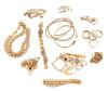<span class='ref_item'>187 -</span> <span class="object_title">PIEZAS EN METAL DORADO</span>  <p><span class="technical_description">Piezas sueltas de chatarra y bisutería realizadas en metal dorado, para aleación.</span><br>Peso: <span class="PESO_HCES1">175</span> <span class="PESOUMED_HCES1">gr.</span><br></p>
