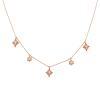 <span class='ref_item'>82 -</span> <span class="object_title">GARGANTILLA EN ORO 18KT Y DIAMANTES. FIRMA DE SUAREZ</span>  <p><span class="technical_description">Gargantilla realizada en oro de 18kt. Con 5 pequeños colgantes representando copos de nieve adornados con pequeños diamantes en talla brillante de peso total aprox 0.32ct. Contraste de la firma "Suarez" y caja de la marca.<br/>Cierre: Reasa<br/>Longitud: 41cm<br/>RefC 78167</span><br>Peso: <span class="PESO_HCES1">4</span> <span class="PESOUMED_HCES1">gr.</span><br></p>