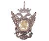 <span class='ref_item'>233 -</span> <span class="object_title">COLGANTE VINTAGE EN PLATA DE LEY DEL ESCUDO DEL IMPERIO RUSO</span>  <p><span class="technical_description">Colgante realizado en plata de ley representando el escudo grande del Imperio Ruso calado, y en el centro chapado en oro la silueta de San Jorge a caballo blandiendo una espada.</span><br>Peso: <span class="PESO_HCES1">17,90</span> <span class="PESOUMED_HCES1">gr.</span><br></p>