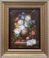 <span class='ref_item'>100 -</span> <span class="object_title">"BODEGÓN DE FLORES I"</span>   <p><span class="author">ROBERT MICHEL (Francia, 1940-2015)</span> <br><span class="technique_material">Óleo sobre lienzo</span><br><span class="technical_description">Muestra un florido jarrón con flores de distintos tipos. Realizado con una gama de colores muy vivos y brillantes. Lienzo con ligeras faltas.<br/>Firmado en la esquina inferior izquierda. <br/>Enmarcado en madera tallada y dorada. <br/>Medidas con marco: 48,5 x 39,5cm</span><br></p>