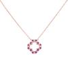 <span class='ref_item'>184 -</span> <span class="object_title">COLGANTE Y CADENA EN PLATA 925 CHAPADA EN ORO ROSA, CORINDONES ROJOS Y MOISSANITAS</span>  <p><span class="technical_description">Colgante y cadena realizados en plata de ley 925 chapada en oro rosa. El colgante con forma de trébol de 4 hojas adornada por tallas de moissanitas con peso total aprox 1.20ct y corindones rojos con peso total aprox 1ct. Cadena barbada con cierre de reasa<br/>Longitud de la cadena: 40cm (+5cm con alargador)</span><br>Peso: <span class="PESO_HCES1">3</span> <span class="PESOUMED_HCES1">gr.</span><br></p>