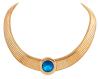 <span class='ref_item'>46 -</span> <span class="object_title">GARGANTILLA TURBO GAS EN METAL DORADO Y PIEDRA AZUL</span>  <p><span class="technical_description">Gargantilla turbo gas realizada en metal dorado con piedra central azul en talla redonda engastada en bisel<br/>Cierre: Caja con lengüeta<br/>Longitud: 48cm</span><br>Peso: <span class="PESO_HCES1">88</span> <span class="PESOUMED_HCES1">gr.</span><br></p>