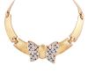 <span class='ref_item'>9 -</span> <span class="object_title">GARGANTILLA LAZO EN METAL DORADO Y PIEDRAS DE COLORES</span>  <p><span class="technical_description">Gargantilla realizada en metal dorado. Formado por 7 placas, la central con una figura de lazo cuajado de circonitas y de color<br/>Cierre: Pestaña<br/>Longitud: 40cm</span><br>Peso: <span class="PESO_HCES1">90</span> <span class="PESOUMED_HCES1">gr.</span><br></p>