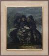 <span class='ref_item'>117 -</span> <span class="object_title">"DOS ANCIANAS CONSOLANDO A UNA MUJER DE LUTO" SEGUIDOR DE JOSÉ GUTIÉRREZ SOLANA (Madrid, 1886-1945)</span>   <p><span class="technique_material">Óleo sobre lienzo</span><br><span class="technical_description">Representa un grupo de dos mujeres vestidas de luto consolando a una mujer que tiene un bebé en sus brazos. Muestra una escena sobria con grandes pinceladas y tonos oscuros. Sigue los modelos pictóricos del pintor madrileño José Gutiérrez Solana.<br/>Enmarcado en madera con paspartú de arpillera.<br/>Medidas con marco: 73,5x64cm</span><br></p>