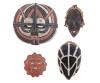 <span class='ref_item'>205 -</span> <span class="object_title">LOTE DE 4 MÁSCARAS AFRICANAS EN DISTINTOS MATERIALES CEREMONIALES</span>   <p><span class="technical_description">Una máscara en madera tallada y decorada con rafia/cuerda. Medidas: 24cm<br/>Máscara en tejido reforzada con pasta policromada en negro y blanco. Medidas: 32cm<br/>Máscara en barro policromado con aberturas y en forma de estrella. Medidas: 19cm<br/>Máscara en madera tallada y policromada. medidas: 31x33,5cm</span><br></p>