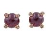 <span class='ref_item'>154 -</span> <span class="object_title">PENDIENTES EN ORO 18KT, GRANATES Y DIAMANTES</span>  <p><span class="technical_description">Pareja de pendientes realizados en oro de 18kt. Formados por granates en cabujón con peso total aprox 4ct y diamantes en talla rosa en las garras<br/>Cierre: Presión</span><br>Peso: <span class="PESO_HCES1">5,30</span> <span class="PESOUMED_HCES1">gr.</span><br></p>