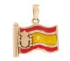 <span class='ref_item'>92 -</span> <span class="object_title">COLGANTE DE LA BANDERA ESPAÑOLA EN ORO 18KT Y ESMALTE</span>  <p><span class="technical_description">Colgante realizado en oro de 18kt. Diseño de la bandera de España con escudo y mástil, decorada con esmaltes. Por detrás la inscripción "TUS TORPES 6-7-08". Con reasa, presenta desgastes.<br/>Medidas: 2 x 1,5cm</span><br>Peso: <span class="PESO_HCES1">2,90</span> <span class="PESOUMED_HCES1">gr.</span><br></p>