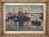 <span class='ref_item'>7 -</span> <span class="object_title">MARINA (S. XX)</span>   <p><span class="technique_material">Óleo sobre lienzo</span><br><span class="technical_description">Representa varios marinos abandonando barcos de vela en pequeñas barcas cercanas a la orilla. <br/>Presenta un desperfecto en la parte superior del lienzo.<br/>Enmarcado en madera dorada y tallada.<br/>Medidas marco: 52x70cm</span><br></p>