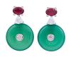 <span class='ref_item'>53 -</span> <span class="object_title">PENDIENTES EN PLATA DE LEY, JADE, RUBÍES SINTÉTICOS Y CIRCONITAS</span>  <p><span class="technical_description">Pareja de pendientes realizados en plata de ley 925. Adornados con rubíes sintéticos en talla oval, circonitas en talla brillante y trillón y jade en cuenta circular<br/>Cierre: Presión<br/>Longitud: 2,5cm</span><br>Peso: <span class="PESO_HCES1">4,80</span> <span class="PESOUMED_HCES1">gr.</span><br></p>