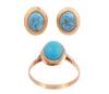 <span class='ref_item'>159 -</span> <span class="object_title">CONJUNTO DE PENDIENTES Y SORTIJA EN ORO 16KT Y TURQUESAS</span>  <p><span class="technical_description">Conjunto de pareja de pendientes y sortija realizados en oro de 16kt. Adornados con cabujones ovales de turquesas<br/>Cierre Pendientes: Ballestilla<br/>Medida Sortija: 15</span><br>Peso: <span class="PESO_HCES1">4,80</span> <span class="PESOUMED_HCES1">gr.</span><br></p>