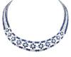 <span class='ref_item'>1 -</span> <span class="object_title">COLLAR DE DIAMANTES Y ZAFIROS EN ORO 18 KT</span>  <p><span class="technical_description">Collar realizado en oro de 18 kt con contrastes. Precioso diseño formado por tres hileras en las que destaca la central de motivos florales enmarcada por las otras dos hileras. Todas ellas en zafiros naturales en talla cabujón, engastados todos ellos en garras, con un peso total aproximado de 22.94 ct y diamantes en talla brillante y baguette, engastados en chatón y en carril, con un peso total aproximado de 8.2 ct.<br/>Cierre de caja con lengüeta de seguridad.</span><br>Peso: <span class="PESO_HCES1">104,20</span> <span class="PESOUMED_HCES1">gr.</span><br></p>