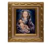 <span class='ref_item'>67 -</span> <span class="object_title">"VIRGEN DE LA LECHE" INSPIRADO EN LA OBRA ORIGINAL DE ROGER VAN DER WEYDEN. POR TALLERES MORATÓ</span>   <p><span class="technique_material">Esmalte con acabado brillante</span><br><span class="technical_description">Representa la iconografía de la Virgen de la leche sobre fondo azul, donde María sostiene en su regazo al niños Jesús, mientras le amamanta. Realizado en esmalte con acabado brillante.<br/>Firma de taller Morató en el ángulo inferior derecho.<br/>Enmarcado en madera tallada y trabajada en dorado.<br/>Medidas: 34,5x28,5cm</span><br></p>