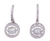 <span class='ref_item'>184 -</span> <span class="object_title">PENDIENTES EN PLATA DE LEY Y MOISSANITAS </span>  <p><span class="technical_description">Pareja de pendientes realizados en plata de ley, formados por dos cuerpos con una moissanita central de peso aprox 1ct. Ribeteados por pequeñas moissanitas alrededor.<br/>Cierre: Catalán</span><br>Peso: <span class="PESO_HCES1">2,70</span> <span class="PESOUMED_HCES1">gr.</span><br></p>