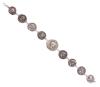 <span class='ref_item'>172 -</span> <span class="object_title">PULSERA EN PLATA DE LEY CON DENARIOS</span>  <p><span class="technical_description">Pulsera realizada en plata de ley. Compuesta por 9 denarios de antiguos emperadores romanos<br/>Cierre: Mosquetón<br/>Longitud: 22cm</span><br>Peso: <span class="PESO_HCES1">27,10</span> <span class="PESOUMED_HCES1">gr.</span><br></p>