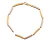 <span class='ref_item'>43 -</span> <span class="object_title">PULSERA EN ORO BICOLOR 18KT</span>  <p><span class="technical_description">Pulsera realizada en oro bicolor de 18kt con eslabones planos. Dividida por eslabón suelto<br/>Longitud: 19cm</span><br>Peso: <span class="PESO_HCES1">5,50</span> <span class="PESOUMED_HCES1">gr.</span><br></p>