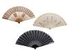 <span class='ref_item'>140 -</span> <span class="object_title">LOTE DE TRES ABANICOS SIGLO XIX</span>   <p><span class="technical_description">Lote compuesto por diferentes abanicos del siglo XIX. <br/>- Abanico de varillaje en marfilina calada con motivos decorativos, rodeando seis medallones en seda decorados a mano. Parte superior ribeteada por un cinta color marfil y rematada por medallones ovalados de motivos florales. Ligera falta de pgimento en el primer medallón.<br/>- Abanico de varillaje en madera ebonizada y tallada ligeramente con motivos plateados. País en   con abalorios plateados y rematada con encaje negro. Varilla exterior restaurada. <br/>- Abanico de varillaje en madera ligeramente tallada con motivos plateados y dos medallones con intrumentos musicales pintados a mano. País rematado con tul color crema, descosido en un lateral y centro. Marcas de uso. </span><br></p>
