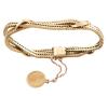 <span class='ref_item'>32 -</span> <span class="object_title">PULSERA DE DOBLE CADENA EN ORO 18KT</span>  <p><span class="technical_description">Pulsera realizada en oro de 18kt. Formada por dos cadenas trenzadas entre sí, con medalla grabada con el signo Leo. Con inscripción "Leo/Esperanza". Con grabado "Lolin". <br/>Cierre: Caja con lengüeta, ocho y cadena de seguridad</span><br>Peso: <span class="PESO_HCES1">46</span> <span class="PESOUMED_HCES1">gr.</span><br></p>