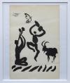 <span class='ref_item'>79 -</span> <span class="object_title">LITOGRÁFIA FIRMADA POR PABLO RUÍZ PICASSO (Málaga, 1881 - Mougins, 1973)  DE "LA DANZA Y EL FLAUTISTA" (S.XX)</span>   <p><span class="technique_material">Litografía</span><br><span class="technical_description">Se muestra una escena de figuras en negro tocado instrumentos acompañados de una cabra y una paloma.<br/>Firmado en plancha y fechado por el autor en el ángulo superior izquierdo de la impresión<br/>Medidas: 28 x 20cm sin marco</span><br></p>
