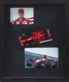 <span class='ref_item'>115 -</span> <span class="object_title">MAQUETA COMPUESTA POR FOTOGRAFÍAS Y REPRODUCCIÓN DE FERRARI F2007 FIRMADA POR KIMI RAIKKONEN</span>   <p><span class="technical_description">Maqueta compuesta por reproducción en miniatura del coche de competición Ferrari modelo F2007 de Kimi Raikkonen, firmado por el piloto en la base a tinta negra y dorada. Figura realizada por la marca Hot Wheels, serie Racing. Acompaña fotografías del piloto y del monoplaza F2007. <br/>Enmarcado en caja de madera negra con cristal.<br/>Medidas marco: 65x54,5x12cm</span><br></p>